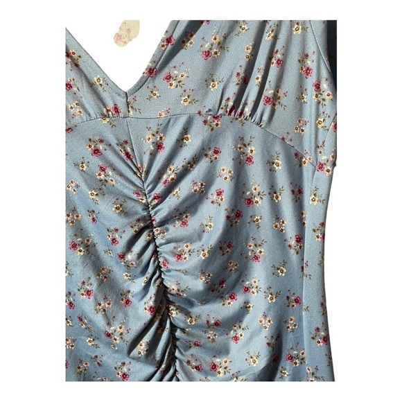 𝅺velvet Torch Womens Blue Floral Long Sleeve Bodycon Maxi Dress - Picture 6 of 10